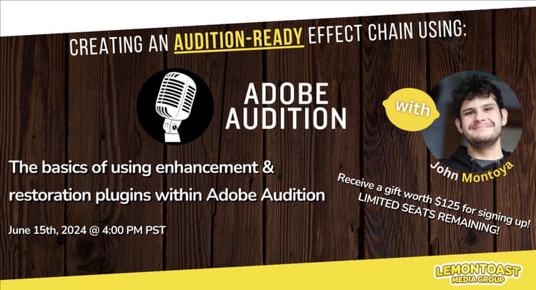 livesession | Creating An Audition-Ready Effect Chain Using: Adobe Audition (INTRODUCTORY PRICING)